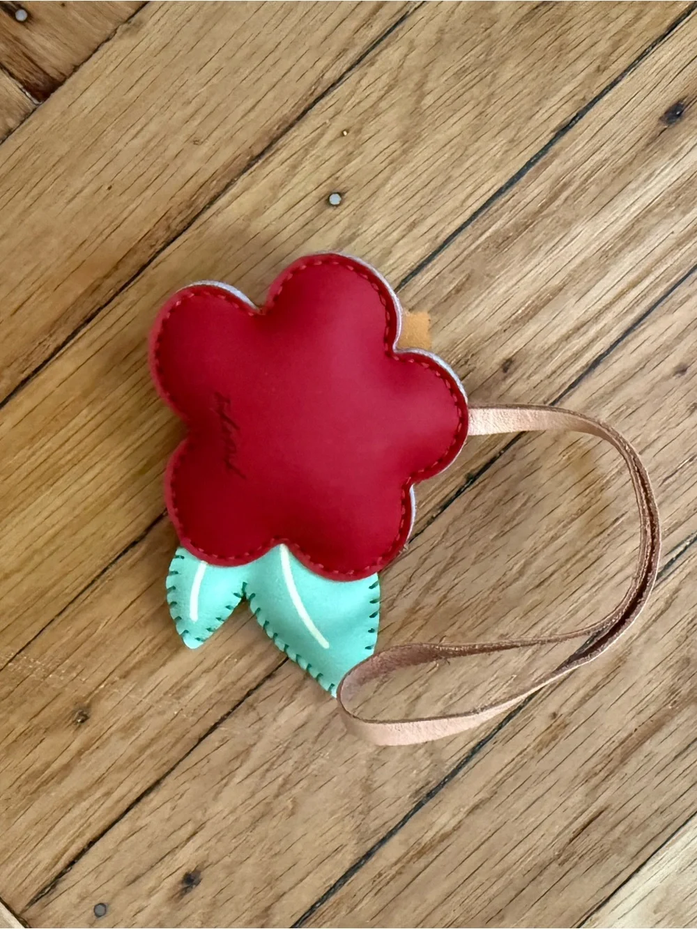 Red Floral Bag Charm